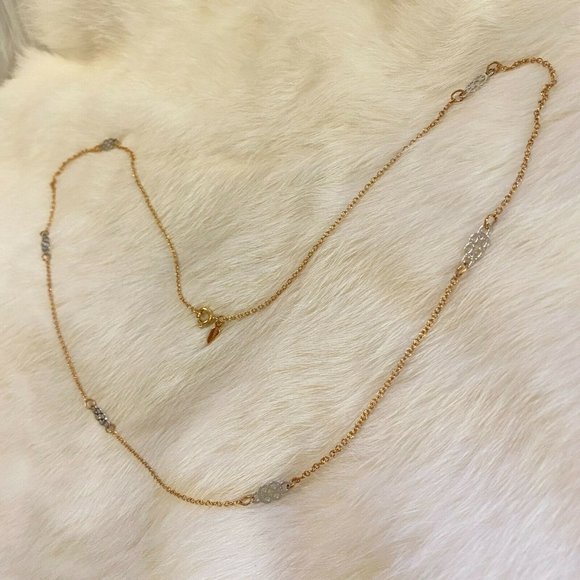 VINtage Sarah Coventry Dainty Mixed Metal Necklace Chain Satellite Signed 6777 - Picture 5 of 8